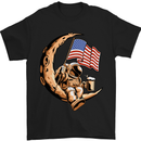Beer Moon USA Flag Astronaut Space Alcohol Mens T-Shirt Cotton Gildan Black
