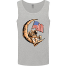 Beer Moon USA Flag Astronaut Space Alcohol Mens Vest Tank Top Sports Grey