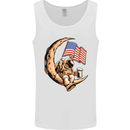Beer Moon USA Flag Astronaut Space Alcohol Mens Vest Tank Top White