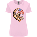 Beer Moon USA Flag Astronaut Space Alcohol Womens Wider Cut T-Shirt Light Pink