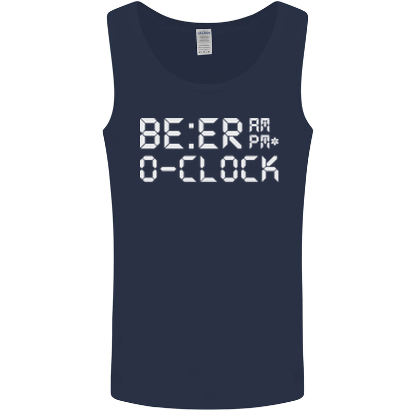 Beer O'Clock Funny Alcohol Drunk Humor Mens Vest Tank Top Navy Blue