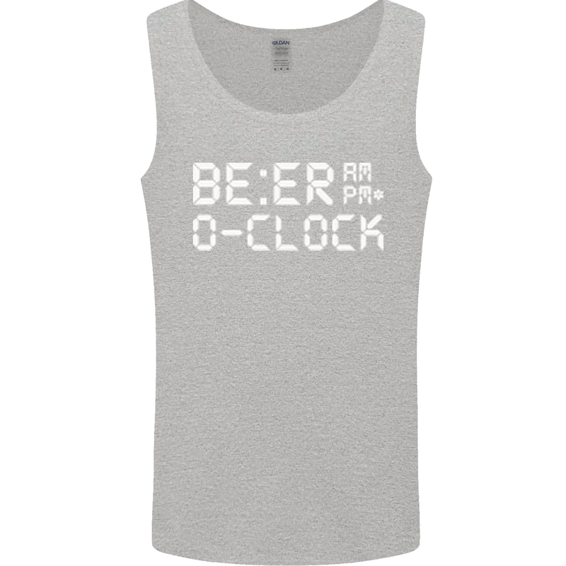Beer O'Clock Funny Alcohol Drunk Humor Mens Vest Tank Top Sports Grey