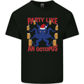 Beer Party Octopus Christmas Scuba Diving Mens Cotton T-Shirt Tee Top Black