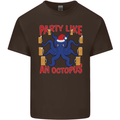 Beer Party Octopus Christmas Scuba Diving Mens Cotton T-Shirt Tee Top Dark Chocolate