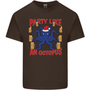 Beer Party Octopus Christmas Scuba Diving Mens Cotton T-Shirt Tee Top Dark Chocolate
