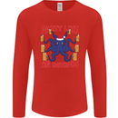 Beer Party Octopus Christmas Scuba Diving Mens Long Sleeve T-Shirt Red