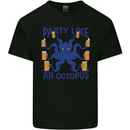 Beer Party Octopus Scuba Diving Diver Funny Mens Cotton T-Shirt Tee Top Black