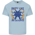 Beer Party Octopus Scuba Diving Diver Funny Mens Cotton T-Shirt Tee Top Light Blue