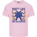 Beer Party Octopus Scuba Diving Diver Funny Mens Cotton T-Shirt Tee Top Light Pink