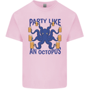 Beer Party Octopus Scuba Diving Diver Funny Mens Cotton T-Shirt Tee Top Light Pink