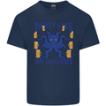 Beer Party Octopus Scuba Diving Diver Funny Mens Cotton T-Shirt Tee Top Navy Blue