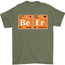Beer Periodic Table Chemistry Geek Funny Mens T-Shirt Cotton Gildan Military Green
