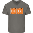 Beer Periodic Table Chemistry Geek Funny Mens V-Neck Cotton T-Shirt Charcoal