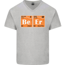 Beer Periodic Table Chemistry Geek Funny Mens V-Neck Cotton T-Shirt Sports Grey