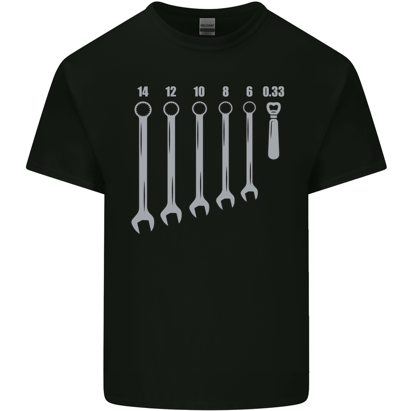 Beer Spanners Funny Mechanic Alcohol DIY Mens Cotton T-Shirt Tee Top Black