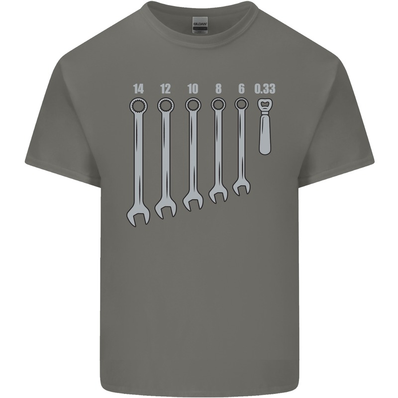 Beer Spanners Funny Mechanic Alcohol DIY Mens Cotton T-Shirt Tee Top Charcoal