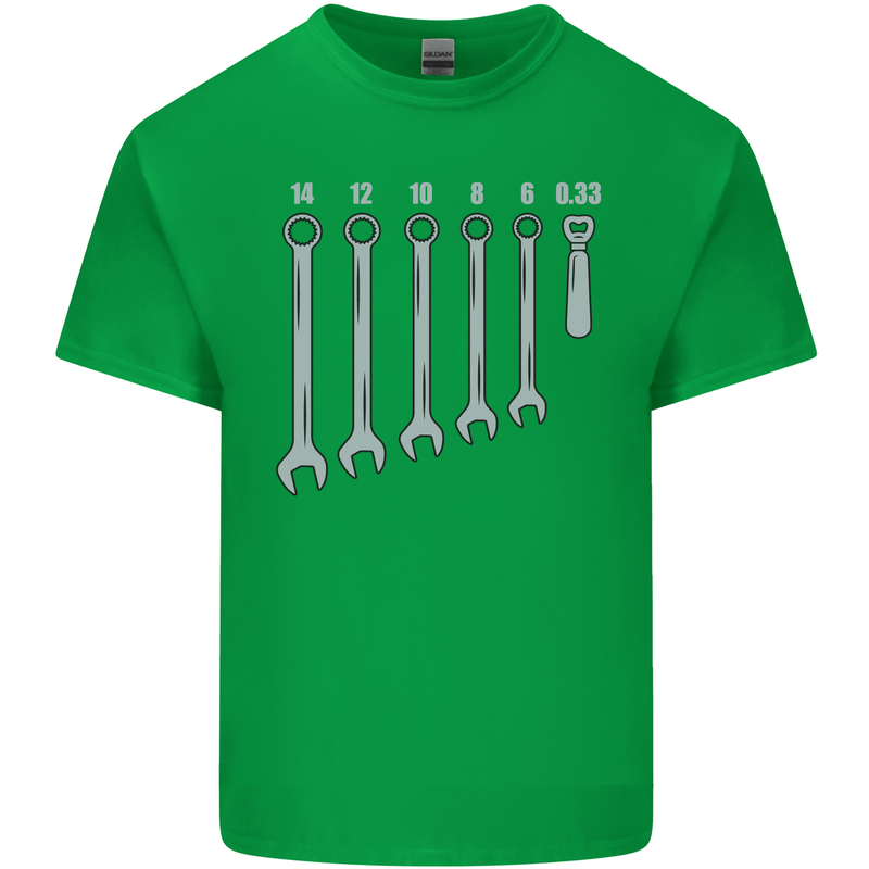 Beer Spanners Funny Mechanic Alcohol DIY Mens Cotton T-Shirt Tee Top Irish Green