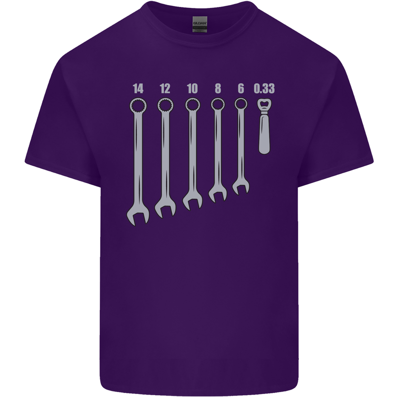 Beer Spanners Funny Mechanic Alcohol DIY Mens Cotton T-Shirt Tee Top Purple