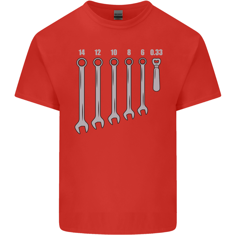 Beer Spanners Funny Mechanic Alcohol DIY Mens Cotton T-Shirt Tee Top Red