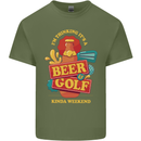 Beer and Golf Kinda Weekend Funny Golfer Mens Cotton T-Shirt Tee Top Military Green