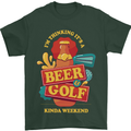Beer and Golf Kinda Weekend Funny Golfer Mens T-Shirt Cotton Gildan Forest Green