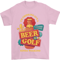 Beer and Golf Kinda Weekend Funny Golfer Mens T-Shirt Cotton Gildan Light Pink