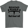 Behind Bars That's How I Roll Cycling Mens T-Shirt Cotton Gildan Charcoal