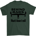 Behind Bars That's How I Roll Cycling Mens T-Shirt Cotton Gildan Forest Green