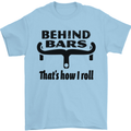 Behind Bars That's How I Roll Cycling Mens T-Shirt Cotton Gildan Light Blue
