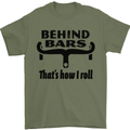 Behind Bars That's How I Roll Cycling Mens T-Shirt Cotton Gildan Military Green