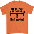 Behind Bars That's How I Roll Cycling Mens T-Shirt Cotton Gildan Orange