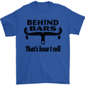 Behind Bars That's How I Roll Cycling Mens T-Shirt Cotton Gildan Royal Blue