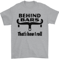 Behind Bars That's How I Roll Cycling Mens T-Shirt Cotton Gildan Sports Grey