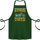 Being An Uncle Biker Motorcycle Motorbike Cotton Apron 100% Organic Forest Green