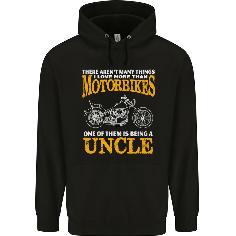 Being An Uncle Biker Motorcycle Motorbike Mens 80% Cotton Hoodie Black