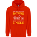 Being An Uncle Biker Motorcycle Motorbike Mens 80% Cotton Hoodie Bright Red