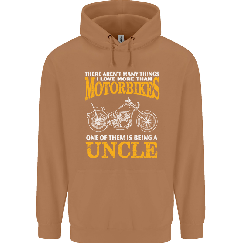 Being An Uncle Biker Motorcycle Motorbike Mens 80% Cotton Hoodie Caramel Latte