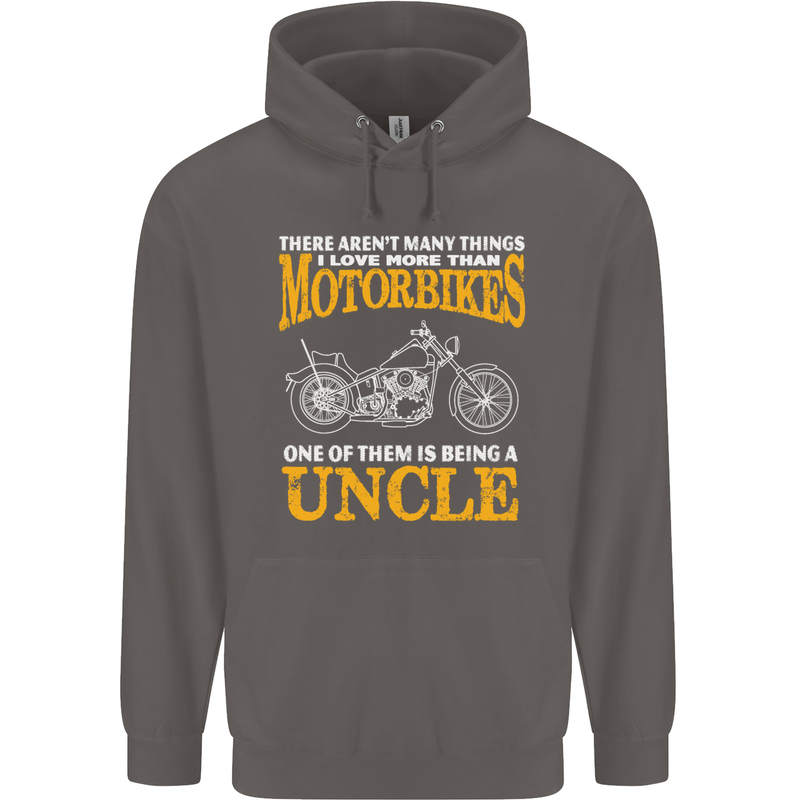 Being An Uncle Biker Motorcycle Motorbike Mens 80% Cotton Hoodie Charcoal