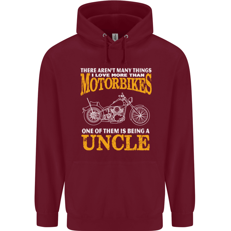 Being An Uncle Biker Motorcycle Motorbike Mens 80% Cotton Hoodie Maroon