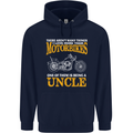 Being An Uncle Biker Motorcycle Motorbike Mens 80% Cotton Hoodie Navy Blue