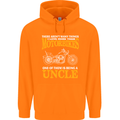 Being An Uncle Biker Motorcycle Motorbike Mens 80% Cotton Hoodie Orange