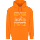 Being An Uncle Biker Motorcycle Motorbike Mens 80% Cotton Hoodie Orange