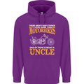 Being An Uncle Biker Motorcycle Motorbike Mens 80% Cotton Hoodie Purple