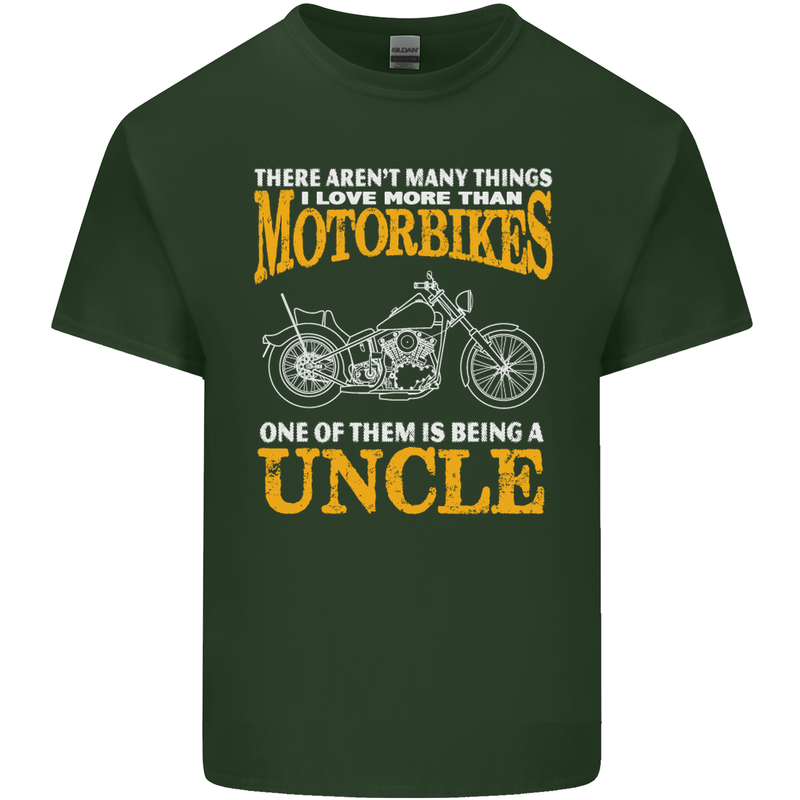 Being An Uncle Biker Motorcycle Motorbike Mens Cotton T-Shirt Tee Top Forest Green