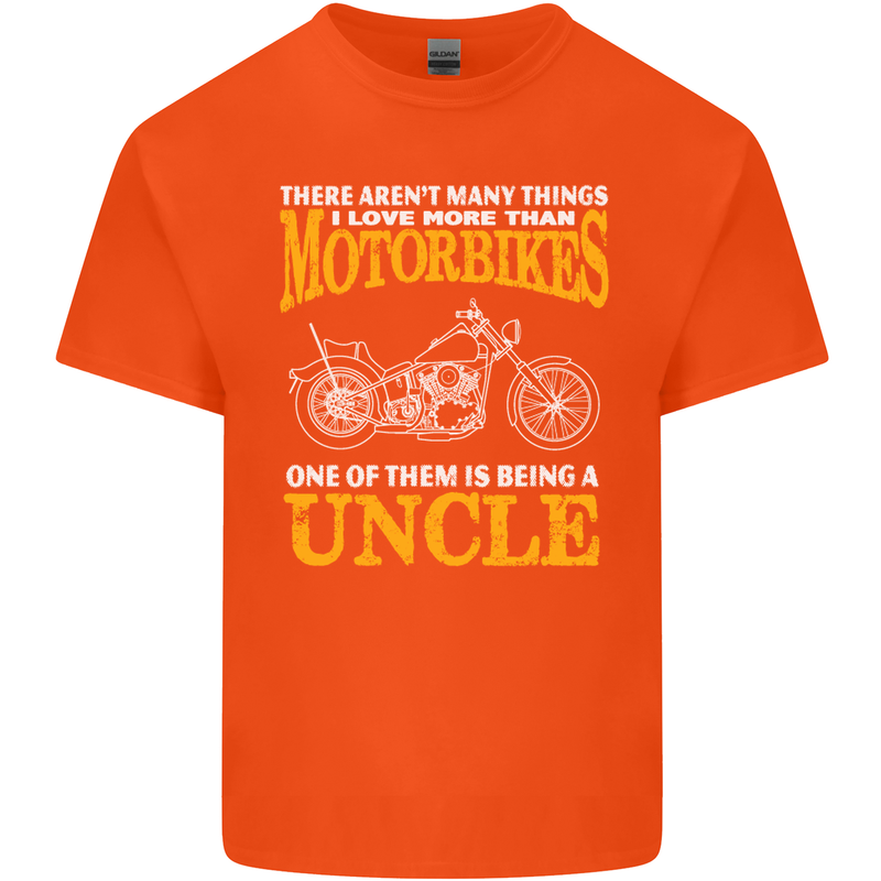 Being An Uncle Biker Motorcycle Motorbike Mens Cotton T-Shirt Tee Top Orange