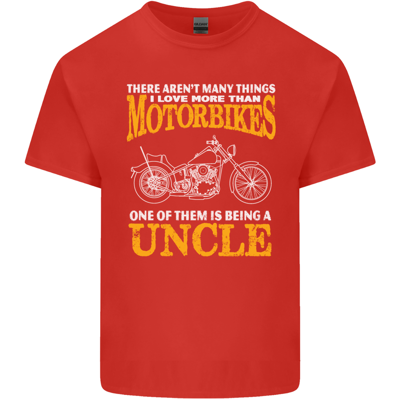Being An Uncle Biker Motorcycle Motorbike Mens Cotton T-Shirt Tee Top Red