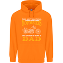 Being a Dad Biker Motorcycle Motorbike Mens 80% Cotton Hoodie Orange