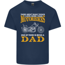 Being a Dad Biker Motorcycle Motorbike Mens Cotton T-Shirt Tee Top Navy Blue