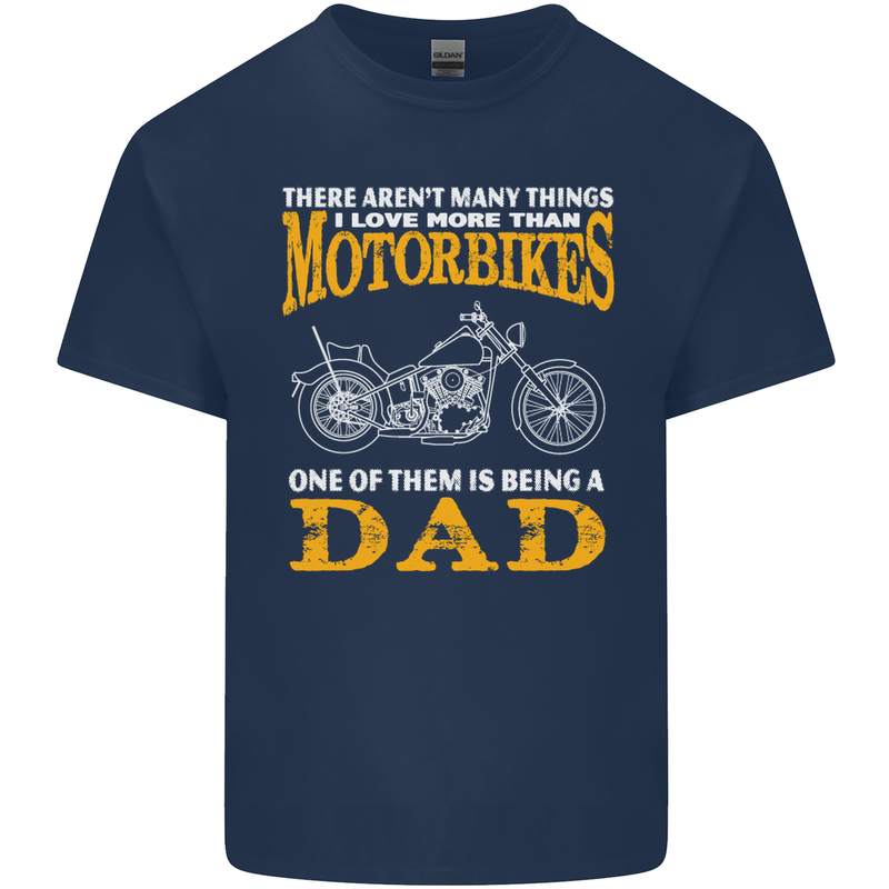 Being a Dad Biker Motorcycle Motorbike Mens Cotton T-Shirt Tee Top Navy Blue