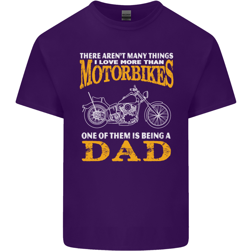 Being a Dad Biker Motorcycle Motorbike Mens Cotton T-Shirt Tee Top Purple